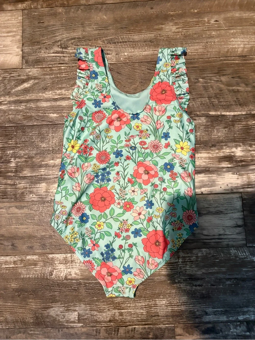 Wonder Nation Floral Ruffle One Piece Kids Size XL 14-16